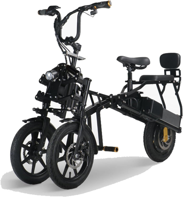 3 Wheel Folding Electric Bicycle Scooter 14" 500W Afreda Official S6 Electric Tricycle Bike 15.6Ah 25MPH Off- Road Balance E Trike with 2 Seats 50KM