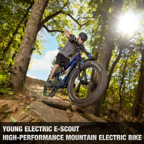 Young Electric Bike E-Scout, 750W Motor 48V 15Ah Battery up to 60 Miles 28MPH, 26''X4.0'' Fat Tire Mountain Snow Beach Off-Road Adult Ebike