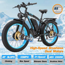 1000W/2000W Electric Bike for Adults Electric Bicycle Electric Mountain Bike with 48V 17.5AH/23AH Removable Battery 26